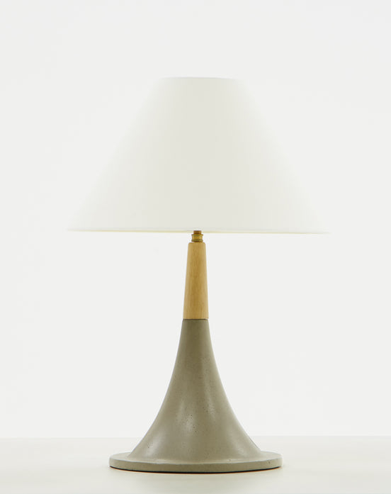 Nunez Modern Concrete & Oak Table Lamp