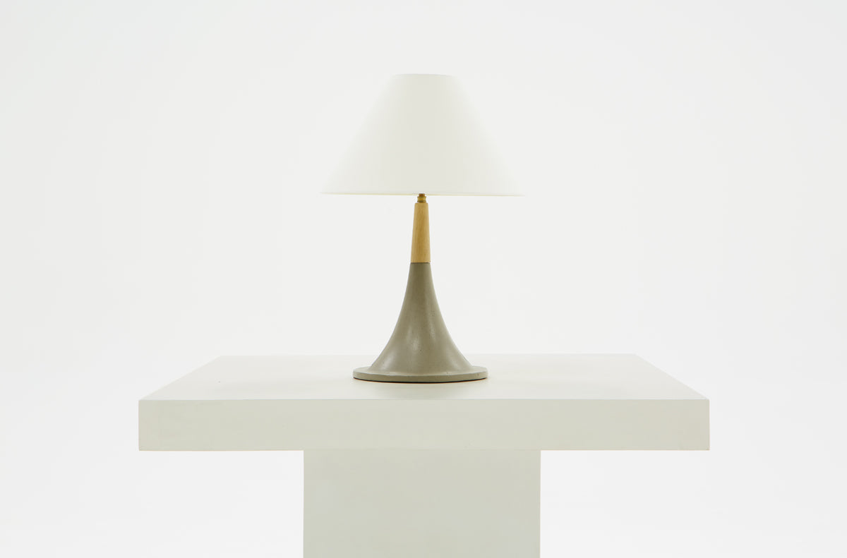 Nunez Modern Concrete & Oak Table Lamp - image 2