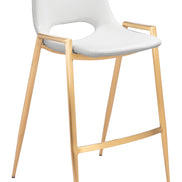 Desi Counter Stool (Set of 2) White & Gold