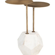 Anten Side Table Brass & White