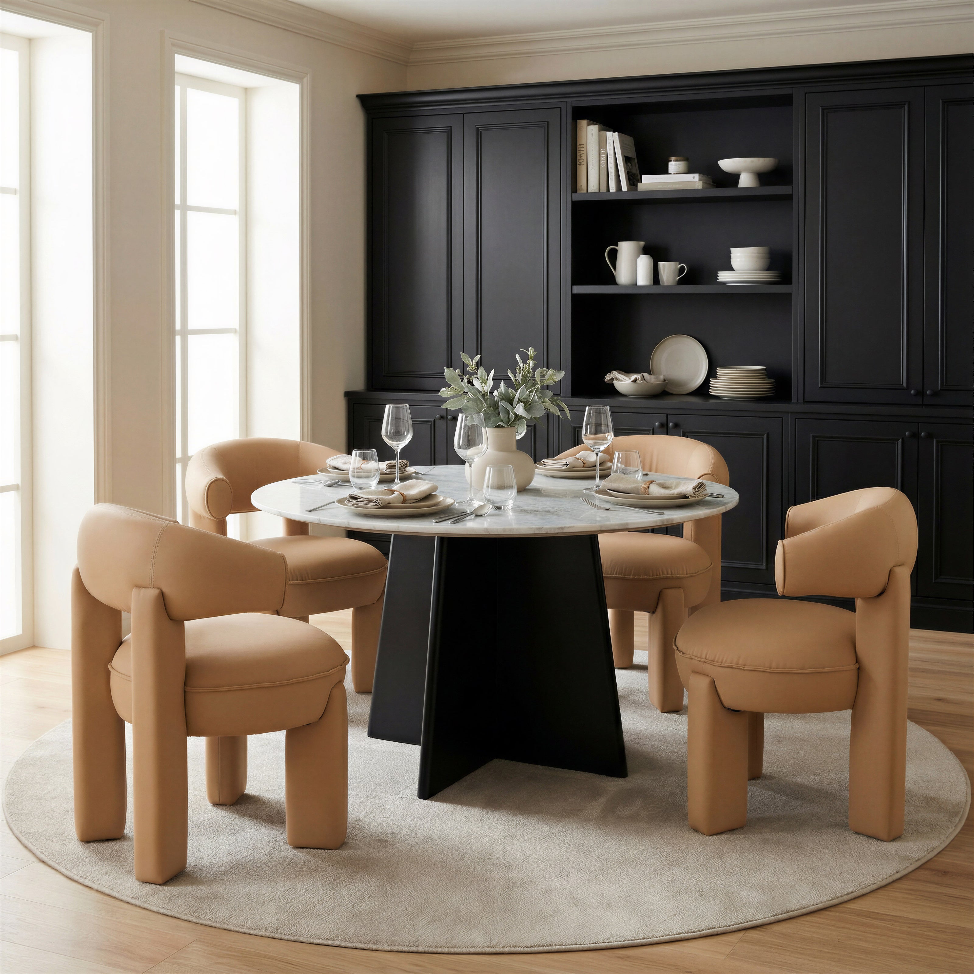 Strela Dining Table White & Black