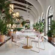 Epas Dining Table White & Gold