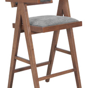 Delhi Barstool (Set of 2) Gray & Walnut