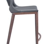 Ace Counter Stool (Set of 2) Dark Gray & Walnut