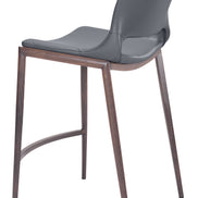 Ace Counter Stool (Set of 2) Dark Gray & Walnut