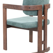 Poly Dining Chair Moss Gray & Walnut