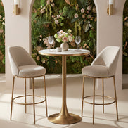 Nordhavn Swivel Barstool Beige & Gold