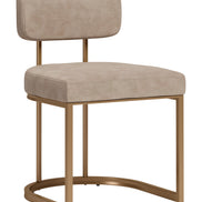 Velar Dining Chair (Set of 2) Beige & Bronze