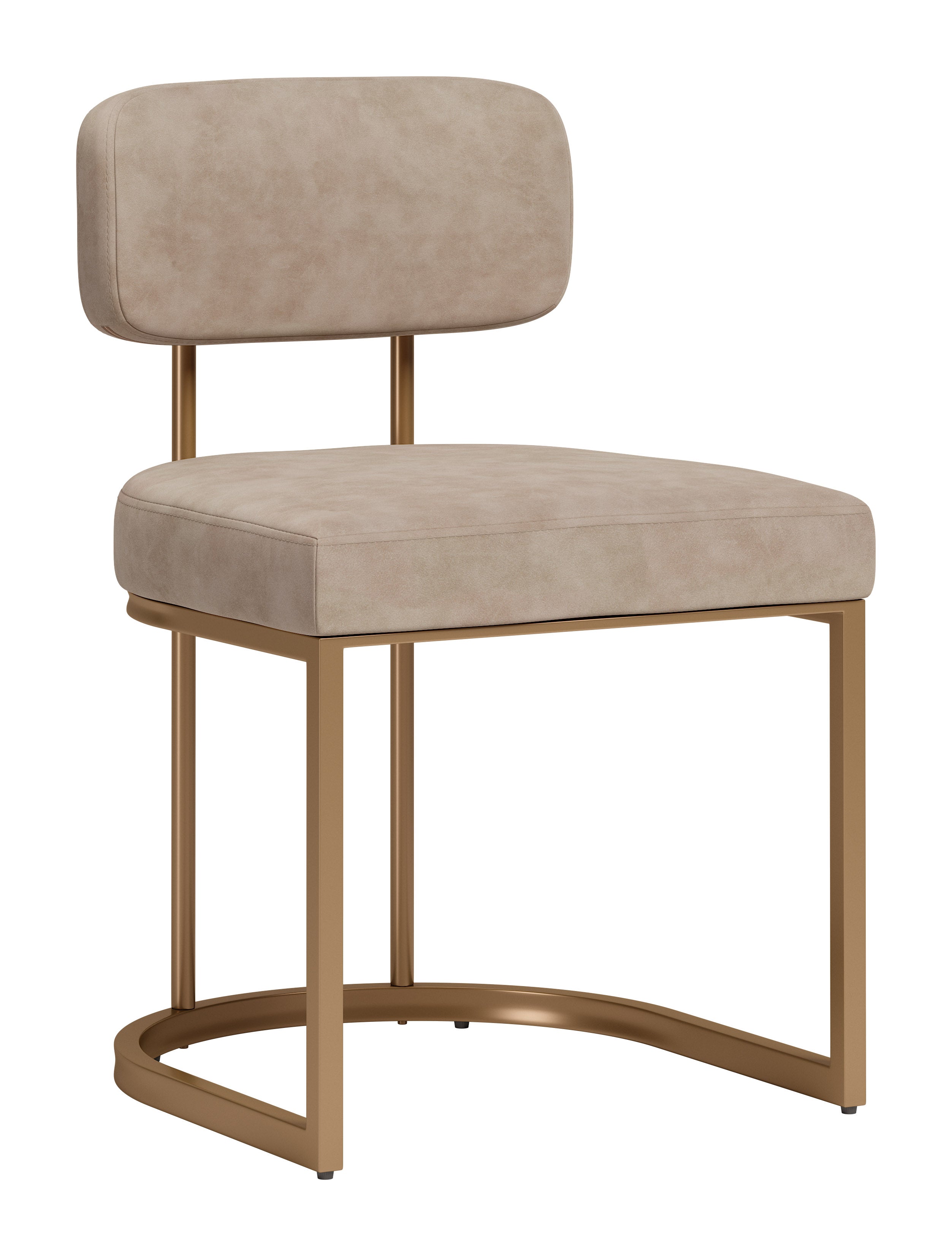 Velar Dining Chair (Set of 2) Beige & Bronze