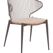 Silues Dining Chair (Set of 2) Taupe & Brown