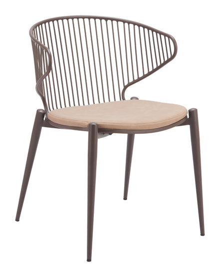 Silues Dining Chair (Set of 2) Taupe & Brown