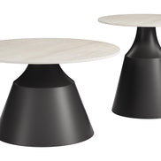 Camella Coffee Table Set (2-Piece) Light Beige & Black