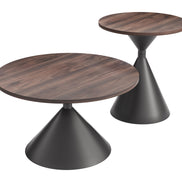 Rosk Coffee Table Set (2-Piece) Walnut & Black