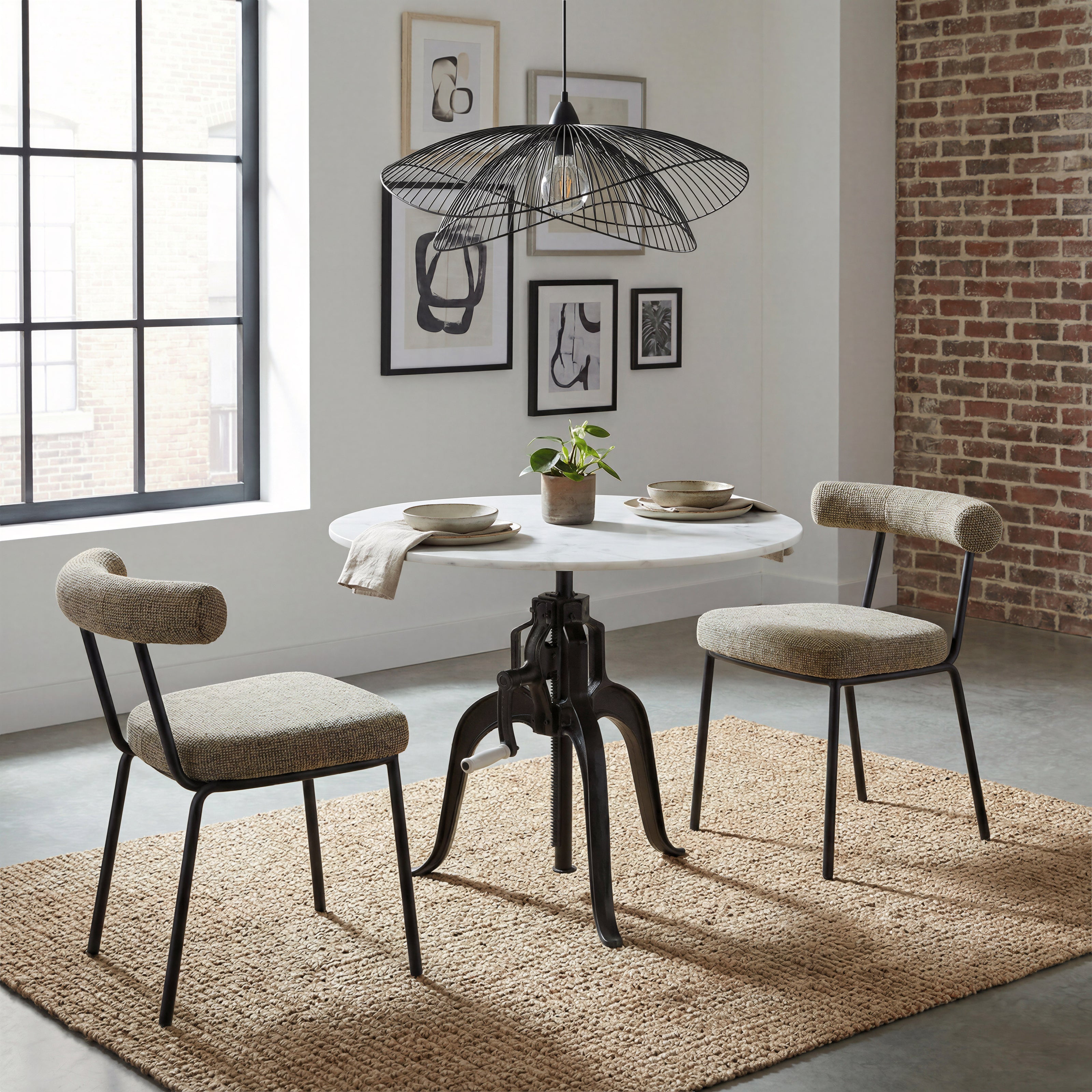 Mufid Bistro Table White & Black