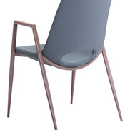 Desi Dining Chair (Set of 2) Azure Gray & Walnut