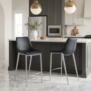 Magnus Counter Stool (Set of 2) Black & Silver
