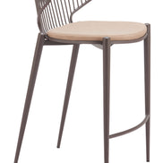 Silues Counter Stool (Set of 2) Taupe & Brown