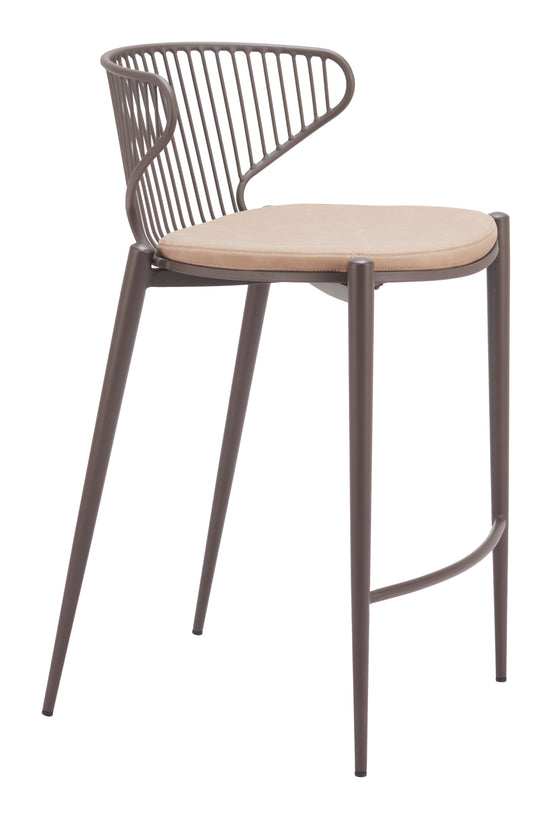 Silues Counter Stool (Set of 2) Taupe & Brown