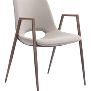 Desi Dining Chair (Set of 2) Beige & Walnut