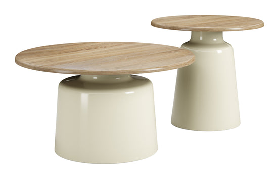 Lireen Coffee Table Set (2-Piece) Natural & Ivory