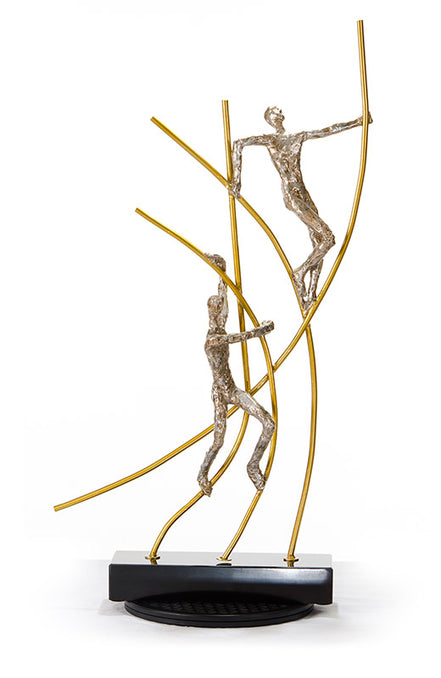 SZ0238 Modern Bronze Acrobats-Poles Sculpture - image 2
