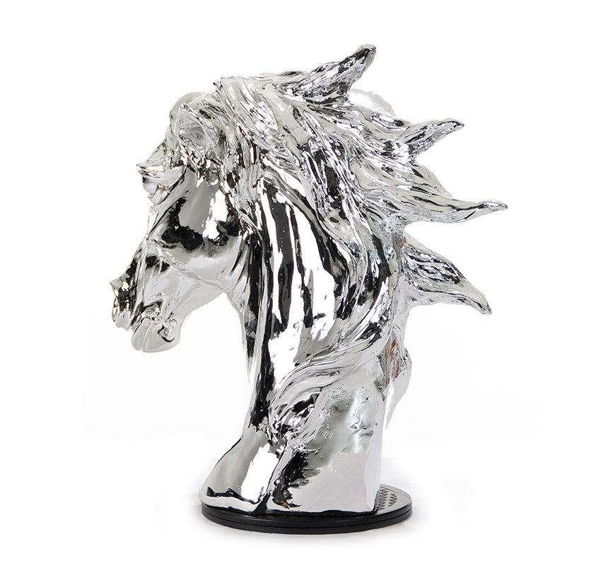 SZ0002 Modern Silver Horse Head Sculpture - image 5