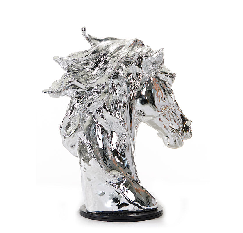 SZ0002 Modern Silver Horse Head Sculpture - image 4