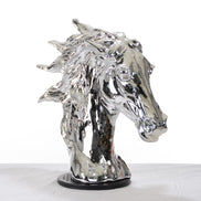 SZ0002 Modern Silver Horse Head Sculpture - image 2