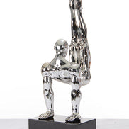 SZ0173 Modern Silver Gymnast-B Sculpture