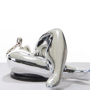 SZ0228 Modern Silver Napping Lady Sculpture