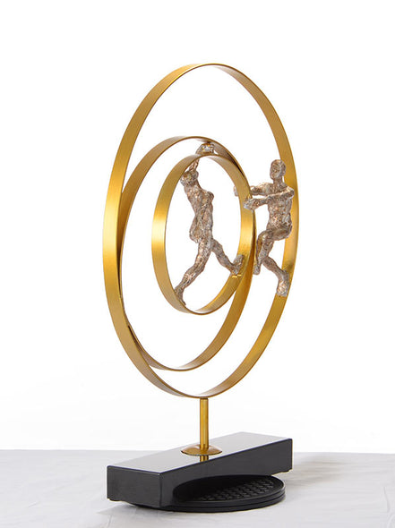SZ0240 Modern Bronze Acrobats-Rings Sculpture - image 2
