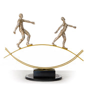 SZ0241 Modern Bronze Acrobats-Tightrope Sculpture