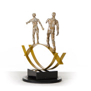 SZ0241 Modern Bronze Acrobats-Tightrope Sculpture - image 4