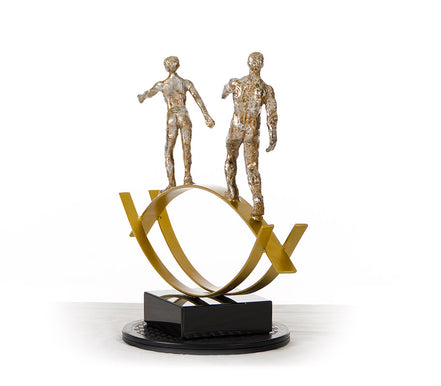 SZ0241 Modern Bronze Acrobats-Tightrope Sculpture - image 4