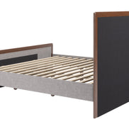Somune King Bed Gray & Walnut