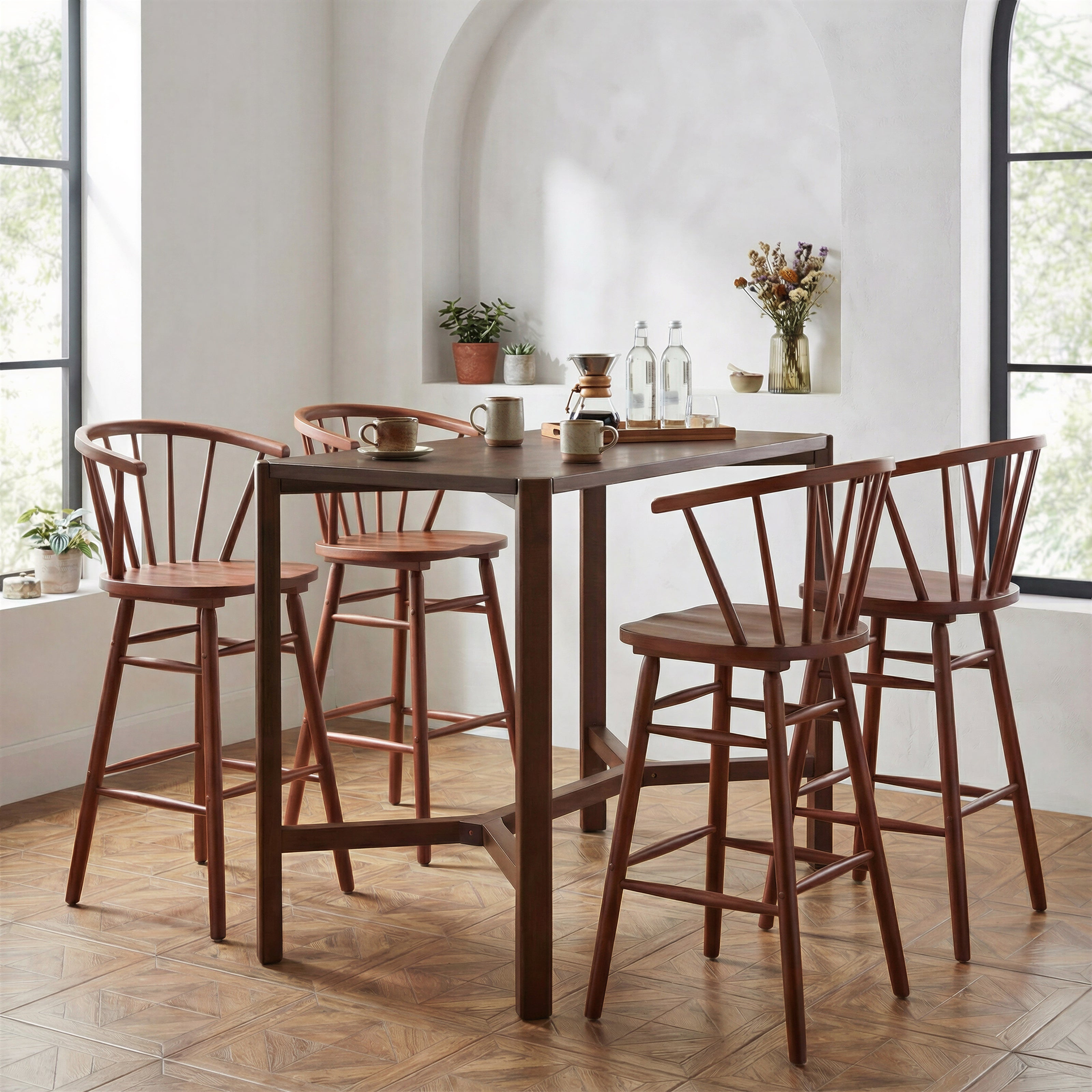Stenger Barstool (Set of 2) Walnut