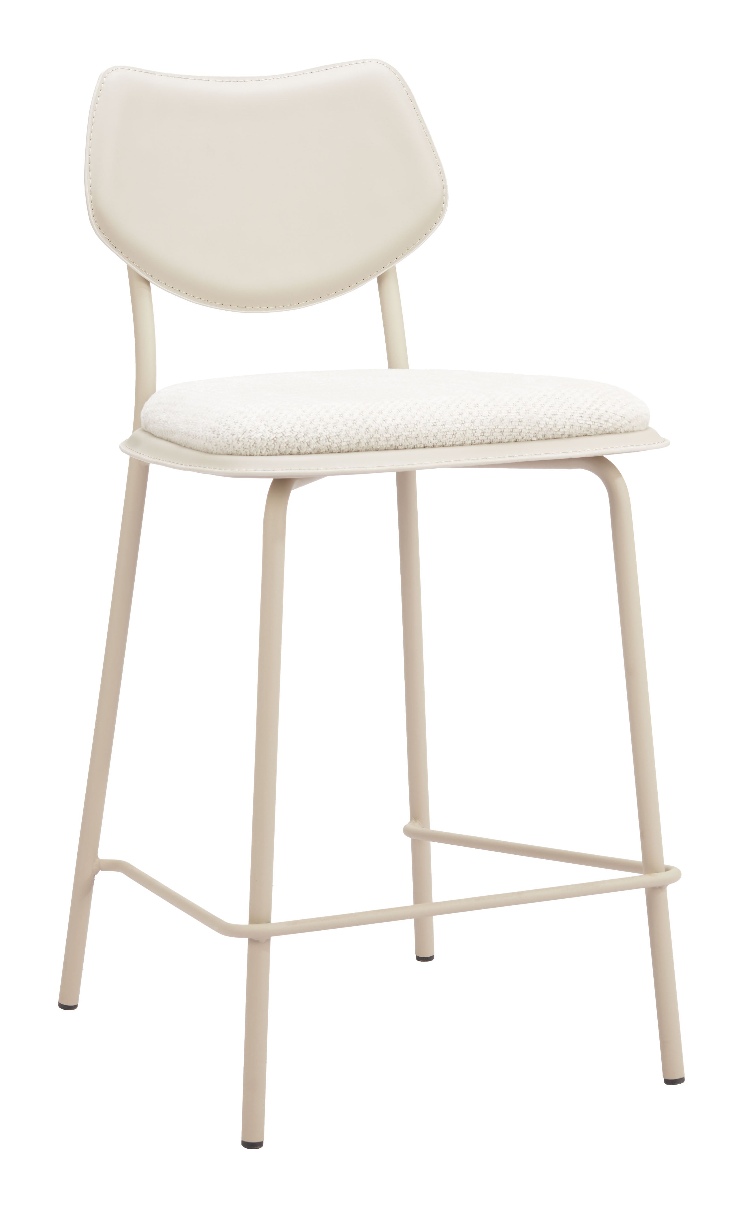 Zeal Counter Stool (Set of 4) Light Gray & Beige