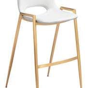 Desi Barstool (Set of 2) White & Gold