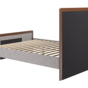 Somune Queen Bed Gray & Walnut