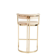 Munith Modern Beige Velvet & Gold Counter Stool - image 3