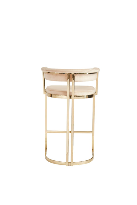 Munith Modern Beige Velvet & Gold Counter Stool - image 3