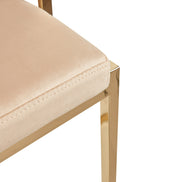 Munith Modern Beige Velvet & Gold Counter Stool - image 4