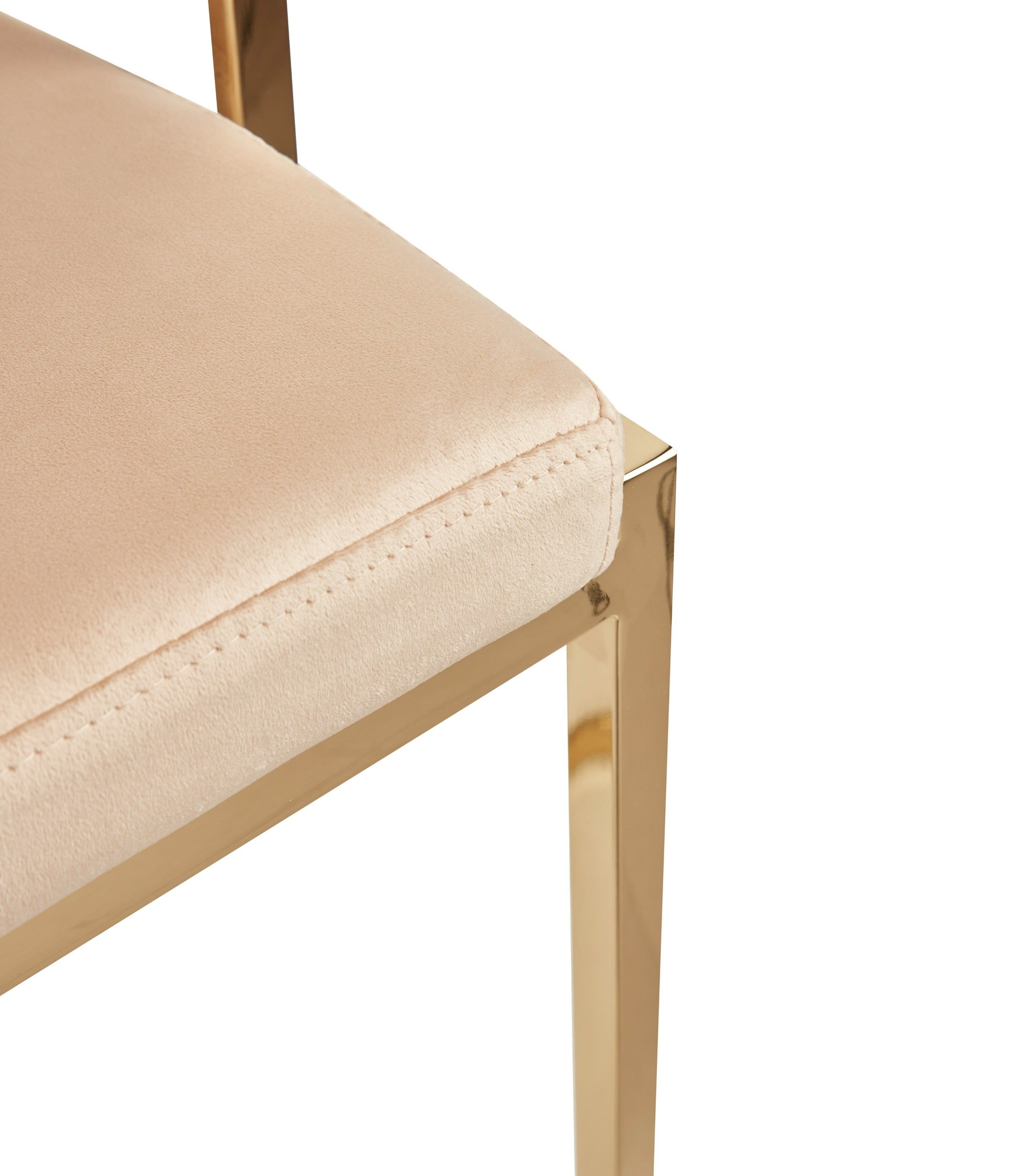 Munith Modern Beige Velvet & Gold Counter Stool - image 4