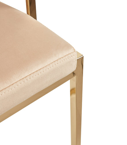 Munith Modern Beige Velvet & Gold Counter Stool - image 4