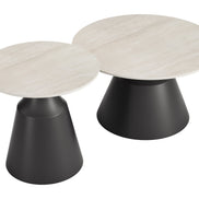 Camella Coffee Table Set (2-Piece) Light Beige & Black