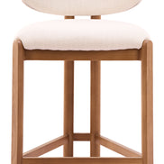 Rosetta Counter Stool (Set of 2) Beige & Walnut