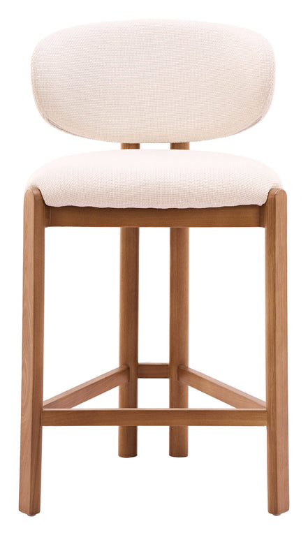 Rosetta Counter Stool (Set of 2) Beige & Walnut
