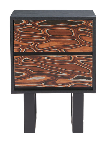 Aremi Nightstand Brown & Black