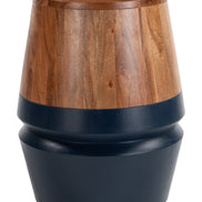Tornos Side Table Walnut & Deep Blue