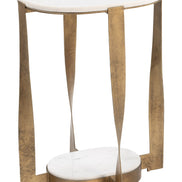 Orion Accent Table White & Brass